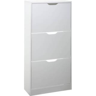 👉 Schoenenkast wit spaanplaat 4goodz 3 Lades 60x24x118 Cm - Voor 18 Paar 6013930857884