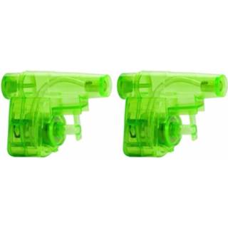 👉 Waterpistool groene kunststof groen 2x Stuks Mini Waterpistolen 5 Cm - Waterpret Waterspeelgoed 8720276032247