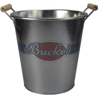 👉 Zinken emmer zink metaal zilverkleurig Bucket Met Handvatten 10 Liter - Drankemmer Koelemmer Plantenbak Van 8720147966152