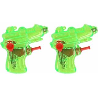 Waterpistool groen kunststof kinderen 2x Stuks Mini Waterpistolen 7 Cm - Waterspeelgoed Voor 8720276031271