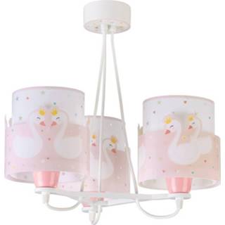 👉 Kroonluchter wit roze kunststof Starbright Zwaan Junior 39 X Cm Wit/roze 8420406613772