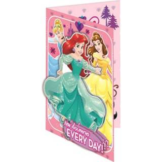 👉 Envelop roze Disney Kaart Met Princess 3d Junior 20,5 Cm 8720029010102