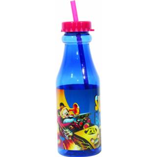👉 Drinkfles glas multikleur Gerimport Met Rietje Mickey Mouse 500 Ml 5204549116504