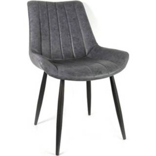 👉 Eetkamerstoel grijs kunstleer staal Decostar Raphael 55 X 86 Cm 8718317620034