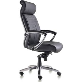 👉 Bureaustoel zwart leer 24designs Firenze Directie - Chromen Onderstel 8720289853723