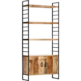 👉 Boekenkast hout bruin mannen Vidaxl Met 4 Schappen 80x30x180 Cm Ruw Mangohout 8719883711874