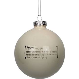 👉 Kerstbal kunststof crème Peha Peace Tekst 8 Cm 8712953319819