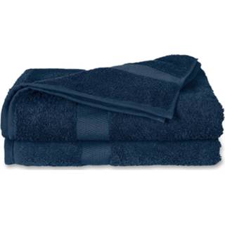 👉 Douchelaken katoen Twentse Damast Katoenen 2pack Douchelakens - 70x140 Navy 8720289230333