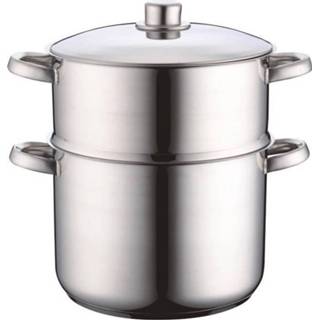 👉 Couscous RVS aluminium zilverkleurig Royalty Line - Pot Met Inox Deksel 8 Liter 8719907107959