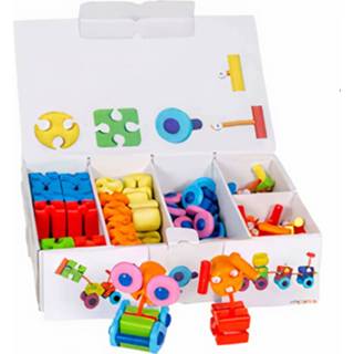 👉 Hout multikleur Wizzwizz Constructiespeelgoed Box Junior 152-delig 8718591218248