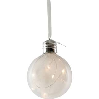 👉 Kerstbal transparant glas Peha Gevuld Led 10 Cm 8712953025017