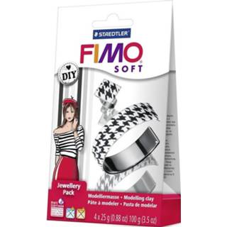 👉 Zwart wit meisjes Fimo Maak Je Eigen Sieraden Triangel Zwart/wit 6-delig 4007817804117