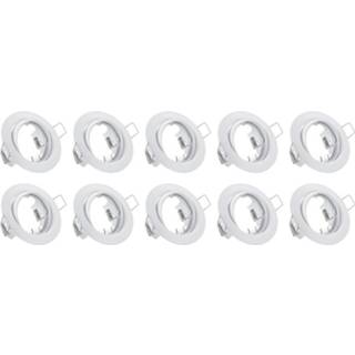👉 Armatuur wit aluminium Spot 10 Pack - Trion Gu10 Fitting Inbouw Rond Mat Kantelbaar Ø83mm 7445931851865