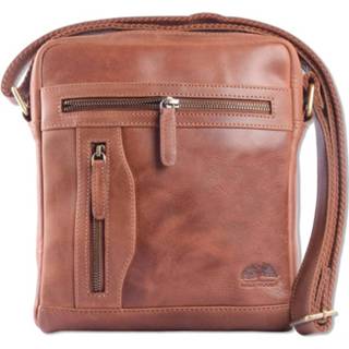 👉 Schoudertas leer leder bruin mannen vrouwen Wild Woods Leren Casual Crossbody - Heren En Dames Tas Unisex Oil Pull-up Cognac 4250061324096