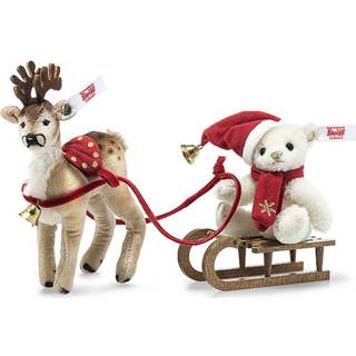 👉 Wit beige Steiff Christmas Sleigh Set (Incl. Teddy Bear, White, 10 Cm, Reindeer, Beige, 12 Cm) 4001505006067