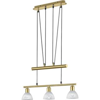 👉 Hanglamp wit goud aluminium goudkleurig Led - Hangverlichting Trion Levino E14 Fitting Warm 3000k 3-lichts Rechthoek Mat 6013920884869