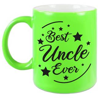 👉 Beker groen keramiek Best Uncle Ever Cadeau Mok / - Neon 330 Ml Verjaardag Bedankje Oom 8720276881463