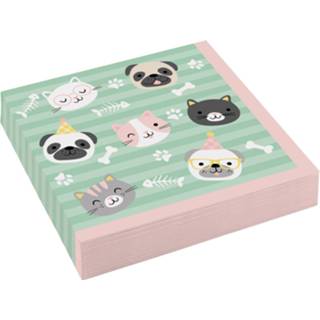 👉 Servet papier multikleur Amscan Servetten Dieren 33 X Cm 20 Stuks 194099002592