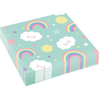 👉 Servet papier multikleur Amscan Servetten Rainbow & Cloud 33 X Cm 20 Stuks 192937009970