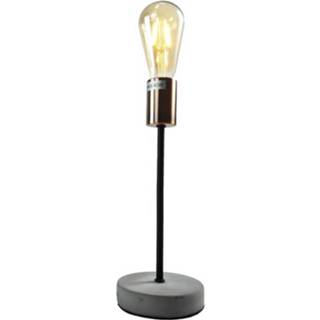 👉 Tafellamp grijs steen Rox Living Met Ledlamp 43 Cm Steen/koper Grijs/koper 6013905736794