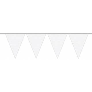👉 Vlaggenlijn wit kunststof 3x Stuks Vlaggetjes Vlaggenlijnen - 10 Meter Slingers 8719538532885