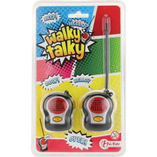 👉 Zwart rood kunststof multikleur Toi-toys Walkie Talkies Zwart/rood 2-delig 8719904359566
