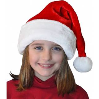👉 Kerstmuts rood wit pluche polyester kinderen Luxe Kerstmutsen Rood/wit Voor - Voordelige/goedkope Van Goede Kwaliteit 8719538277359