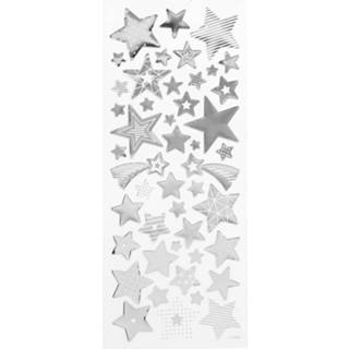 👉 Kerstster zilver Creotime Stickers Kerststerren 10 X 24 Cm 52-delig 5712854150132