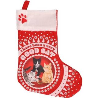 👉 Kerstsokken polyester rood Katten/poezen I Have Been A Very Good Cat - Voor Huisdieren De Kat/poes 8720147032079