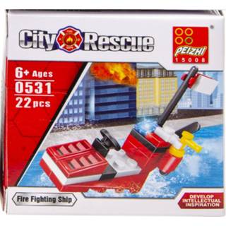 Lg-imports Brandweer Bouwset Brandweerboot 22-delig 8719817538942