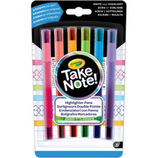 👉 Markeerstift multikleur Crayola Take Note! Markeerstiften Met Fijnschrijver 6 Stuks 71662065607