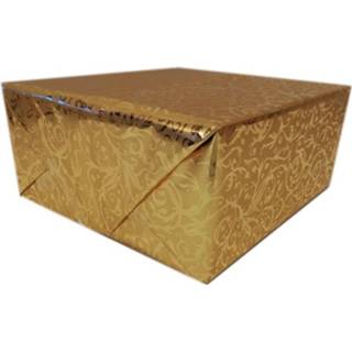 👉 Inpakpapier active multi kunststof goud Inpakpapier/cadeaupapier klassiek design 150 x 70 cm
