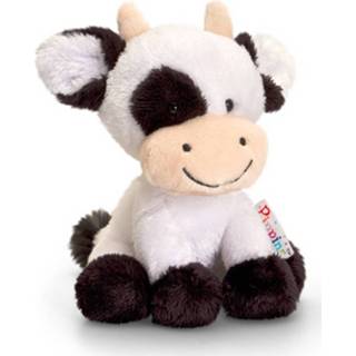 👉 Knuffel zwart witte pluche polyester wit kinderen Keel Toys Zwart/witte Koe/koeien 14 Cm - Koe Boerderijdieren Knuffeldieren Speelgoed Voor Kind 8719538977389