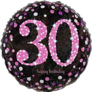 👉 Folieballon zwart roze Amscan Happy 30 Birthday 45 Cm Helium Zwart/roze 26635337854