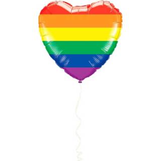 👉 Folie multikleur Hart Ballon Regenboog Kleuren 45 Cm - Feestartikelen Versiering Heliumballon 8720147326000