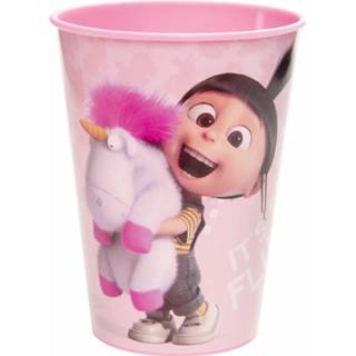 👉 Beker kunststof roze Lg-imports Despicable Me Eenhoorn 260 Ml 5413247080066