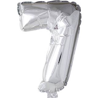 👉 Folieballon zilver zilverkleurig Creotime Cijfer 