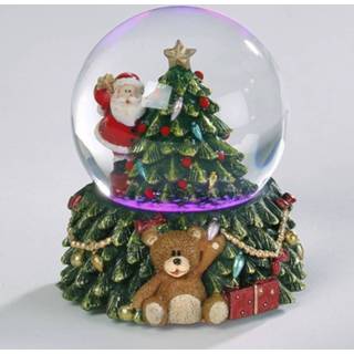 👉 Sneeuwbol glas multikleur Kerstman Met Kerstboom Inclusief Led Verlichting - Snowglobes 8720147057188