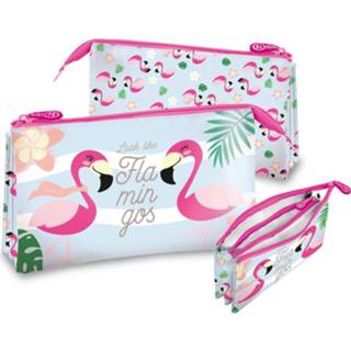 👉 Etui polyester multikleur Flamingo Look Like Flamingos - 22 Cm Multi 8435507819275