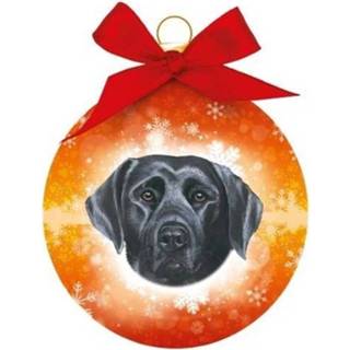 👉 Kerstbal zwart kunststof multikleur Dieren Labrador 8 Cm 8719323681491