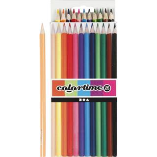 👉 Kleurpotlood multicolor vulling hout multikleur Colortime Kleurpotloden 3 Mm 12 Stuks 5707167159477