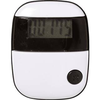 👉 Stappenteller wit zwart multikleur Met Riemclip Wit/zwart 5 Cm - Pedometer Bewegingsteller Lcd-scherm 8720147670424