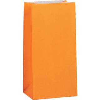 👉 Feestzakje oranje papier Unique Feestzakjes 25 X 13,5 8 Cm 12 Stuks 11179590131