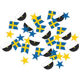 👉 Blauw geel papier Amscan Confetti Zweden 15 Gram Blauw/geel 192937076651