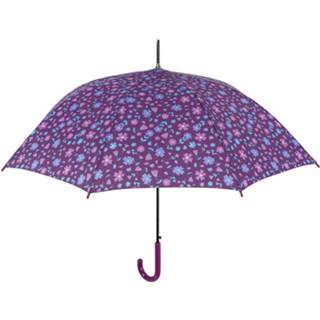 👉 Paraplu paars kunststof vrouwen Perletti Bloemen Automatisch Dames 61 Cm Microvezel 8015831120508