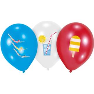 👉 Ballon blauw Amscan Ballonnen Summer Stories 27,5 Cm Latex 6 Stuks 192937009543