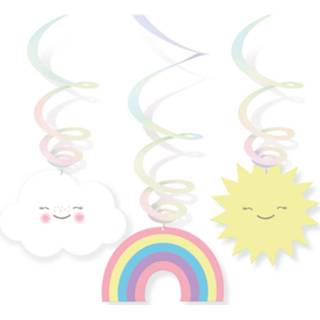 👉 Folie papier multikleur Amscan Swirlslingers Rainbow & Cloud 80 Cm Folie/papier 6 Stuks 192937010105