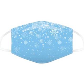 👉 Mondkapje blauw vrouwen lichtblauw - met sneeuwvlokken-