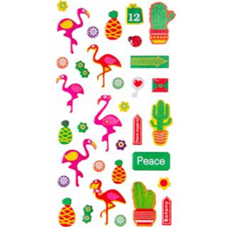 👉 Stickervel meisjes Lg-imports Flamingo 21 X 10 Cm 34-delig 8719817698455