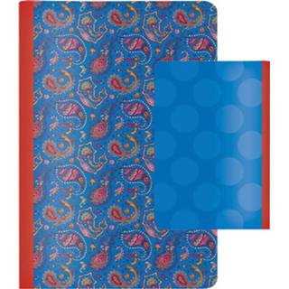 👉 Schrift blauw rood Cedon A5 Paisley/stippen Karton/papier Blauw/rood 4048809021532